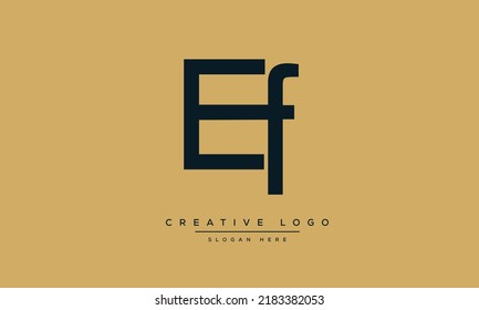 Alphabet letters Initials monogram logo EF, FE, E and F