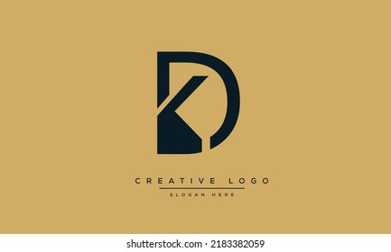 Alphabet letters Initials monogram logo KD, DK, K and D