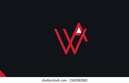 Letras alfabéticas Iniciales logotipo monograma WA, AW, W y A