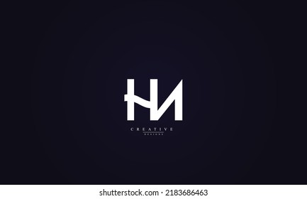 Alphabet letters Initials Monogram logo HN NH H N 