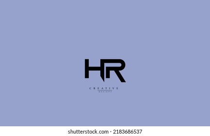 Letras alfabéticas Iniciales logotipo de monograma HR RH H R 