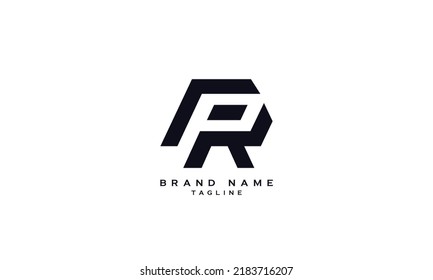 Alphabet letters Initials Monogram logo PR, RP  P, and R
