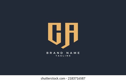 Alphabet letters Initials Monogram logo CA, C and A