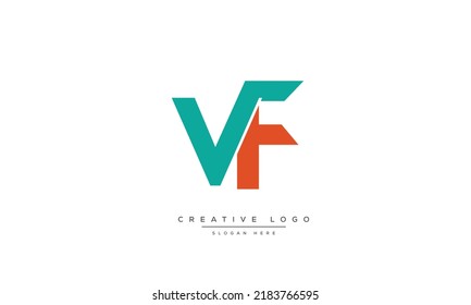 Alphabet letters Initials monogram logo VF, FV, V and F