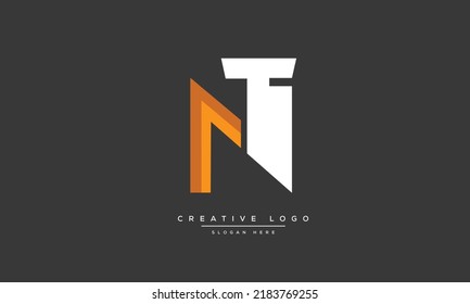 Letras alfabéticas Iniciales logotipo de monograma NT, TN, N y T