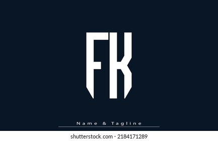 Letras alfabéticas Iniciales Monograma FK , KF