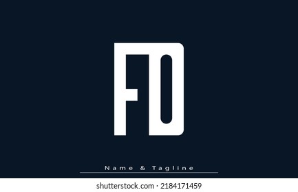 Letras alfabéticas Logo del primer monograma FO , DE