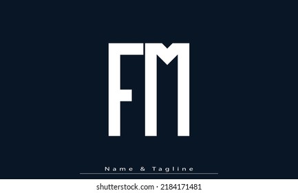 Letras alfabéticas Iniciales Monograma FM , MF