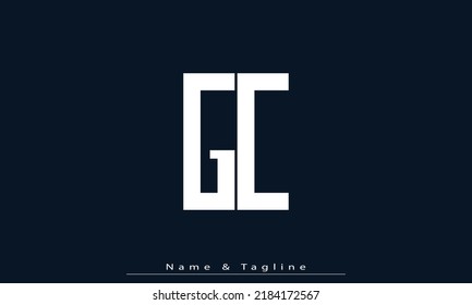 Letras alfabéticas Iniciales Monograma GC , CG