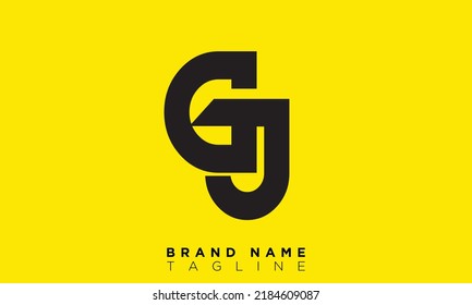 Letras alfabéticas Iniciales logotipo de monograma GJ, JG, G y J