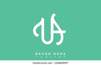 Alphabet letters Initials monogram logo UA, AU, U and A