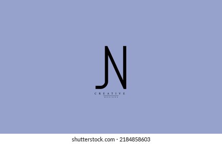 Letras alfabéticas Iniciales Monograma JN NJ J N 