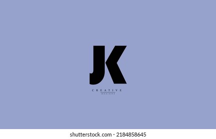 Letras alfabéticas Logo del primer monograma JK KJ J K 