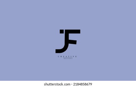 Letras alfabéticas Iniciales Monograma JF FJ J F 