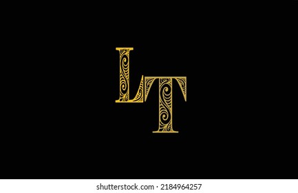 Letras alfabéticas Iniciales Monograma L 'T' L y T