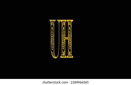 Alphabet letters Initials Monogram logo U'H 'H' U U and H.