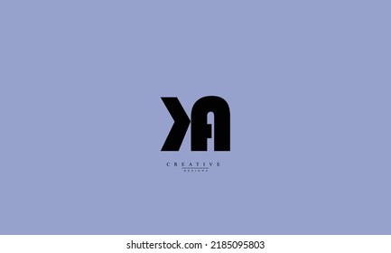 Letras alfabéticas Iniciales Monograma KA AK K A 