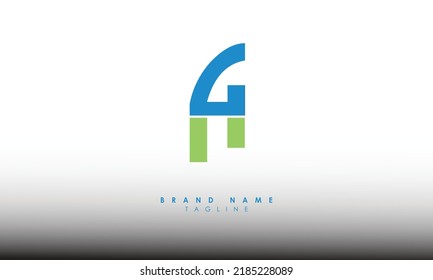 Alphabet letters Initials monogram logo AH, HA, A and H