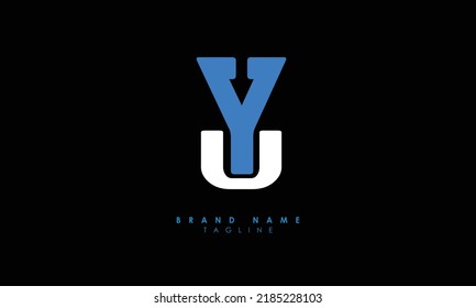 Alphabet letters Initials monogram logo YU, UY, Y and U