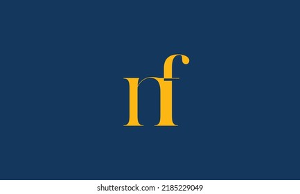 Alphabet letters Initials monogram logo NF, FN, N and F