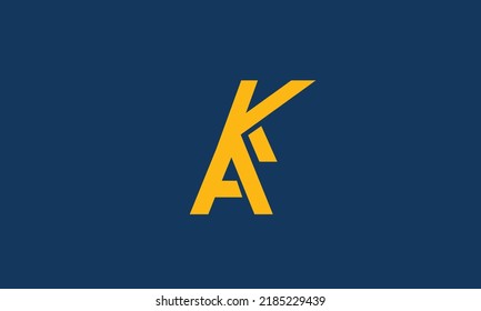 Letras alfabéticas Iniciales monograma AK, KA, A y K
