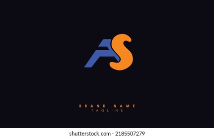 Letras alfabéticas Iniciales monograma SA, AS, S y A
