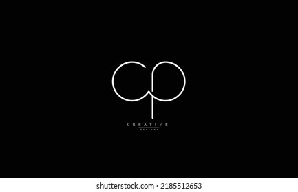 Alphabet letters Initials Monogram logo CP PC C P