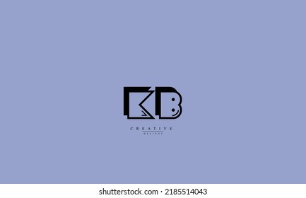 Letras alfabéticas Iniciales logotipo de monograma KB BK K B 