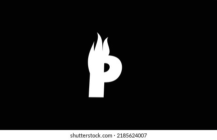 Letras alfabéticas Iniciales Monograma P LLAMA 'FLAME P' P Y LLAMA