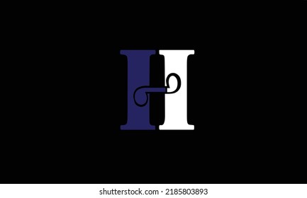 Letras alfabéticas Iniciales Monograma H" I'I H Y I.