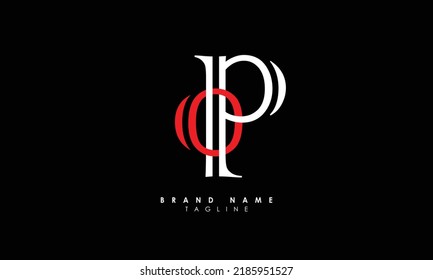 Alphabet letters Initials monogram logo OP, PO, O and P