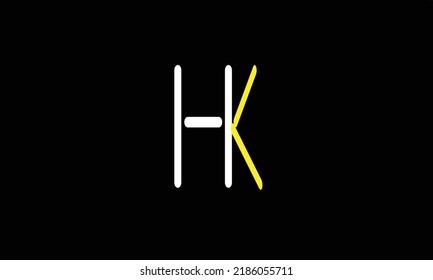 Letras alfabéticas Iniciales Logotipo de monograma K H;H K H Y K