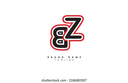 Alphabet letters Initials Monogram logo ZB, BZ, Z and B