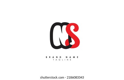 Letras alfabéticas Iniciales Monograma NS, SN, N y S