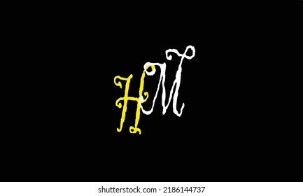 Alphabet letters Initials Monogram logo H M 'M'H 'H AND M