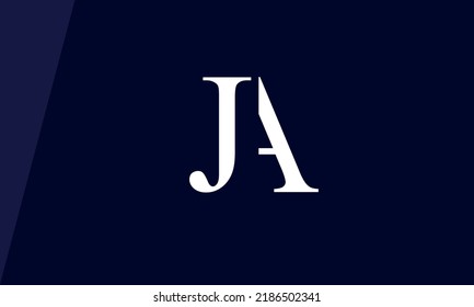Alphabet letters Initials Monogram logo JA, AJ, J and A