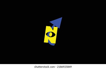 Alphabet letters Initials Monogram logo 'n 'arrow 'arrow 'n arrow and n.