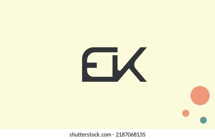 Alphabet letters Initials Monogram logo EK, KE, E and K