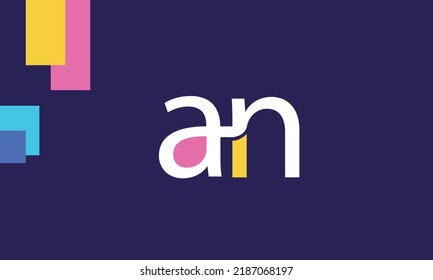 Alphabet letters Initials Monogram logo AN, NA, A and N