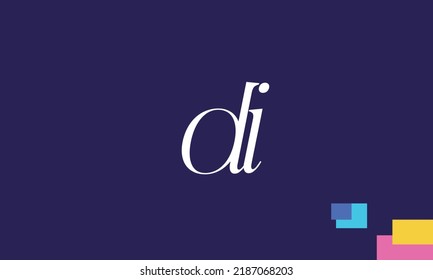 Alphabet letters Initials Monogram logo DI, ID, D and I