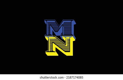 Alphabet letters Initials Monogram logo M ' N' 'N 'M ' N AND M.
