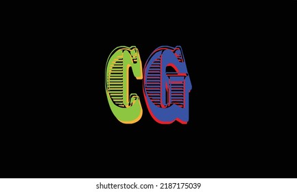 Letras alfabéticas Iniciales Monograma C' G' 'G 'C ' C Y G