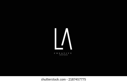 Alphabet letters Initials Monogram logo LA AL L A