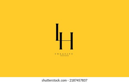 Alphabet letters Initial Monogram Logo LH HL H 