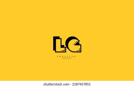 Letras alfabéticas Iniciales Monograma LG GL L G