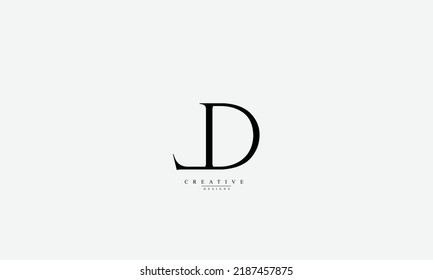 Letras alfabéticas Iniciales Monograma LD DL L D 