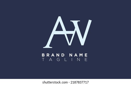 Alphabet letters Initials Monogram logo AW, WA, A and W