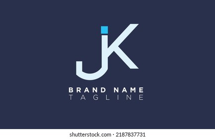 Alphabet letters Initials Monogram logo JK, KJ, J and K