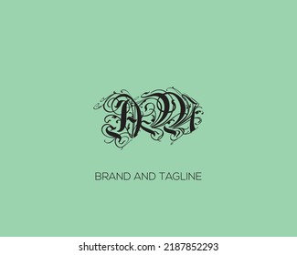 Alphabet letters Initials Monogram logo AM, AM INITIAL, AM letter