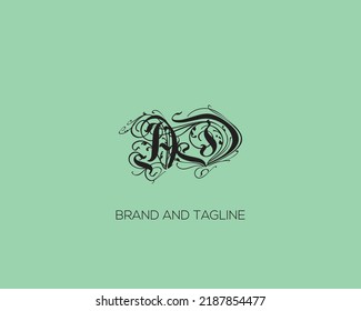 Alphabet letters Initials Monogram logo AD, DA, A and D